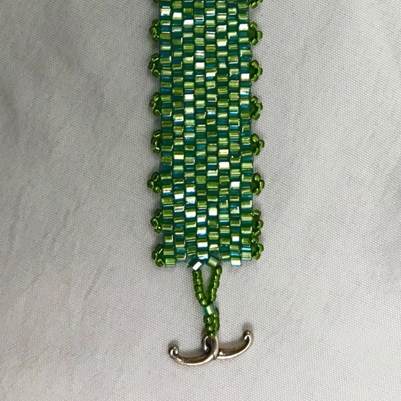Handmade Green Beaded Boho Bracelet NEW! - Picture 6 of 6